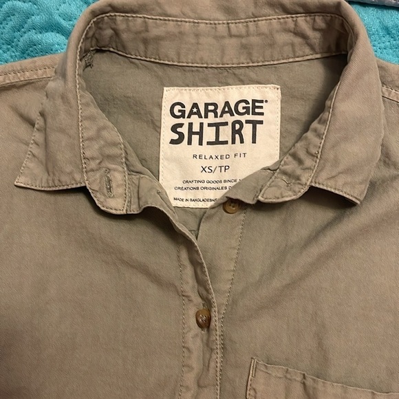 Garage Shirt‎ relaxed fit women extra small, long sleeve button up olive green - Picture 8 of 10
